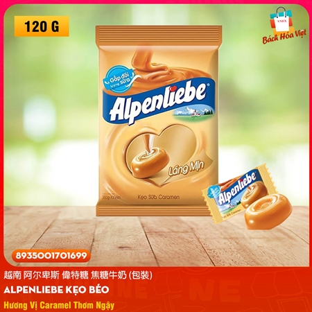 Kẹo Cứng Hiệu ALPENLIEBE Vị Sữa Caramel (Gói 120g)